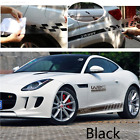 2X Black Sports Car Both Side Body Vinyl Decal Long Stripe Sticker?Letters