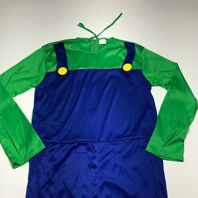 Luigi Mario Nintendo Jumper Unisex Medium One Piece Costume Cosplay Blue Green - Image 1 of 4