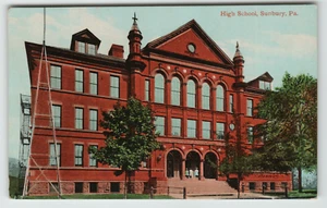 Postcard Vintage the High School in Sunbury, PA - Picture 1 of 2