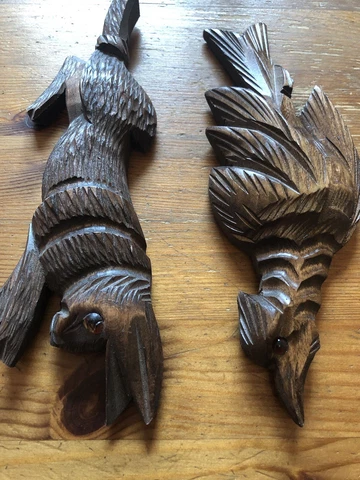 Hunters Cuckoo Clock Trim Set - Rabbit & Bird Cover