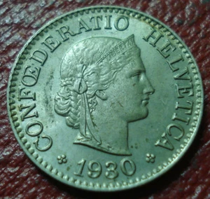 1930-B SWITZERLAND 10 RAPPEN IN AU CONDITION - Picture 1 of 2