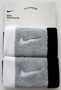 Bracelets Nike Swoosh double large adulte LT gris fumée/noir/blanc