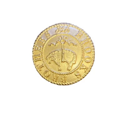 Brooks Brothers Metal Gold Blazer Replacement Button SLEEVE 1/2" Golden Fleece - Image 1 of 2