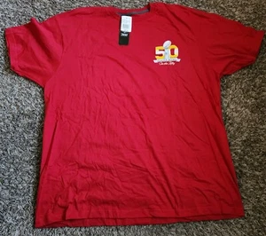 NWT Majestic NFL SF 49ers Superbowl On The 50 Red Graphic Shirt 2XL - Picture 1 of 7