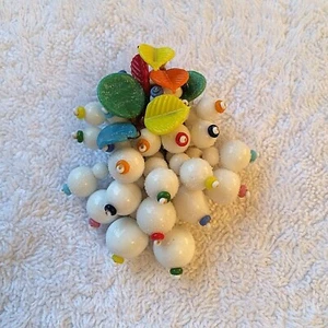 MIRIAM HASKELL VINTAGE MULTI COLOURED GLASS BEADS DRESS CLIP- BOOK PIECE &RARE!! - Picture 1 of 7