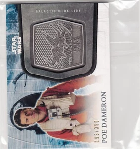 Topps Star Wars Force Awakens Series 2 Silver Medallion #26 Poe Dameron 193/350 - Picture 1 of 1