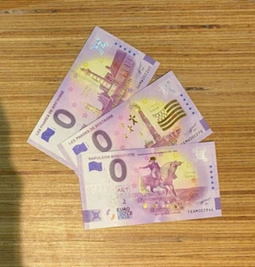 0 euros Souvenir Billete Juego de 3 Edición Dorada Espécimen 2021 Napoleón Francia - Imagen 1 de 7