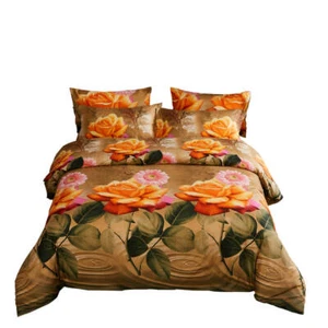 Duvet Cover Set, 6 Piece Luxury Floral Fitted Bedding by Dolce Mela DM721Q - Picture 1 of 12