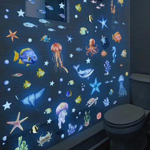 3Pcs Luminous marine animal wall sticker bedroom fluorescent creative decoration - Picture 1 of 9