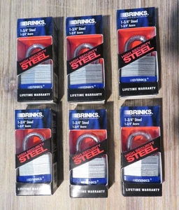Brinks 44mm / 1-3/4" High Security Steel Laminated Padlocks Set of 6 Keyed Alike - Picture 1 of 3
