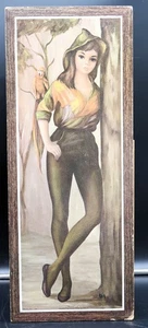Vtg Jean Maio Harlequin Parrot Woods Woman Girl Litho USA Soroka Sales A.A.K N.Y - Picture 1 of 22