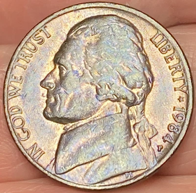 1984-P Jefferson Nickel Brilliant Toned Coin   #23 - Image 1 of 4