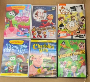 Kids DVD Lot X6 ~ Loud House Veggie tales Looney Tunes - Picture 1 of 1