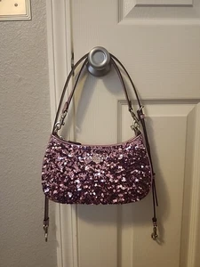 pink coach sequin bag excellent condition - Picture 1 of 7