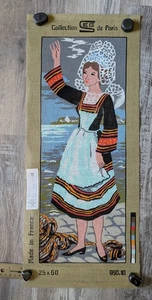 Collection SEG de Paris Needlepoint Colored Canvas 25 x 60 #950.10 French Woman - Picture 1 of 4