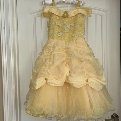 New Disney Princess Dress Yellow Fancy Party Halloween Costume Sz 10 W/tag $350 - Image 1 of 4