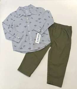 Carters Bebé Niño Ropa 24 Meses Pantalones Camisa Abotonada Conjunto de 2 Piezas Dinosaurios - Imagen 1 de 4