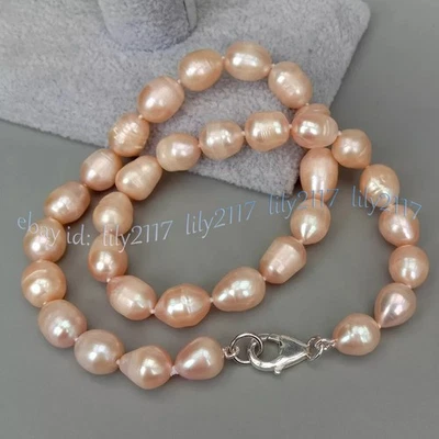 Collar Natural Blanco Negro Gris Rosa Púrpura Arroz Perla Cultivada Cierre de Plata Foto 1 de 4