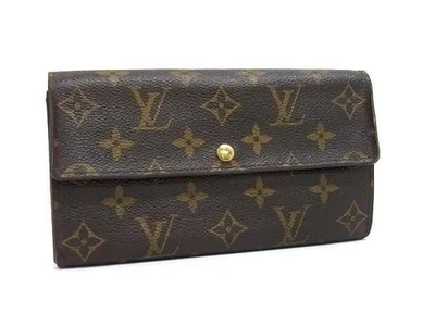 LOUIS VUITTON Monograma Pochette Porte Monnaie Credit M61726 Marrón PVC Cuero - Imagen 1 de 4