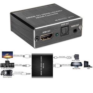 HDMI Stereo Audio Extractor Converter 4K * 2K HDMI to HDMI + Optical SPDIF 3.5mm