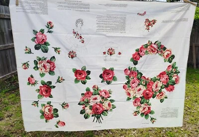 vintage Rose fever wear able Art fabric panel - Imagem 1 de 4
