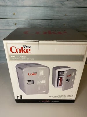 Portable Diet Coke Coca-Cola Mini Fridge Refrigerator Car Home 12V 110V Cooler  - Image 1 of 4