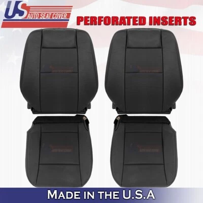 2009 2010 Fits Ford Explorer Sport Trac Front Tops &Bottoms Leather Cover Black - Image 1 of 4