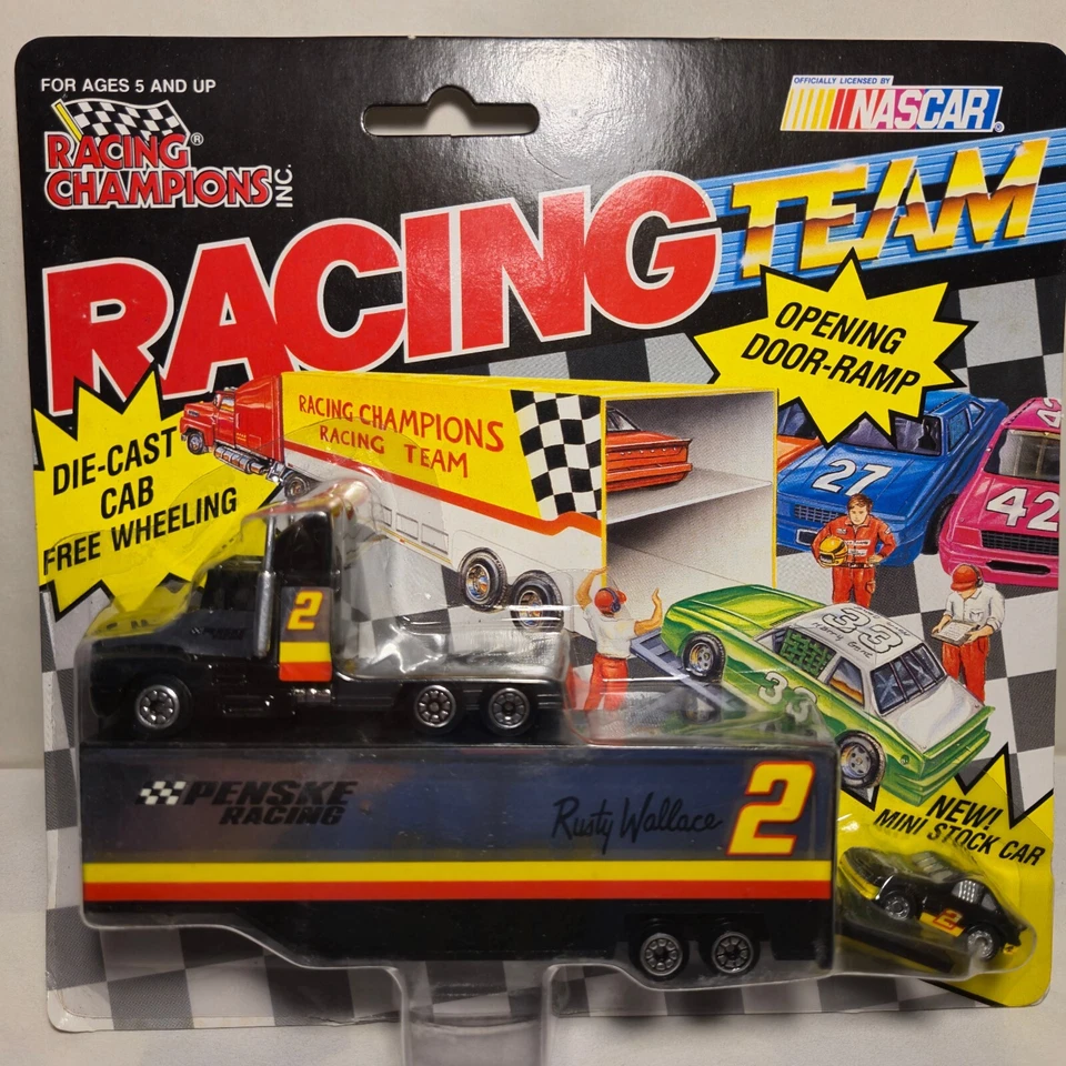 1992 Racing Champions 1:87 NASCAR Mini Transporter w/Car #2 Rusty Wallace Penske - Image 1 of 1