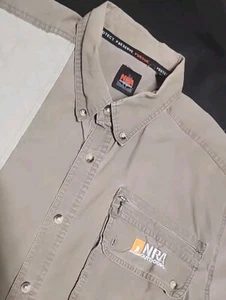 NRA Outdoors Mens Brown Shirt Short Sleeve Button Up Size XL, Pre-owned - Picture 1 of 7