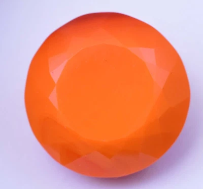 Pedra preciosa formato redondo não aquecida opala laranja natural impecável 44,00 quilates - Imagem 1 de 4