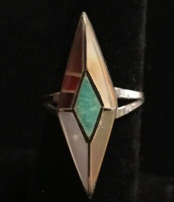 Anillo de imitación color turquesa y madreperla (talla 7,25) T:65 Foto 1 de 4