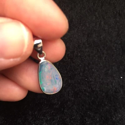 Colgante 100% Australia Doble Ópalo Multicolor S925 Recubierto Rodio 6.97ct #120  Foto 1 de 4