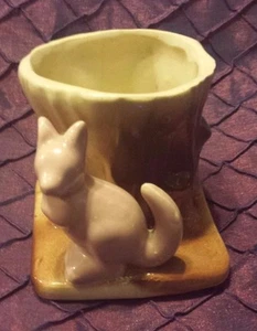  Pink Kangaroo Joey Wood Stump Ceramic Planter  - Picture 1 of 8