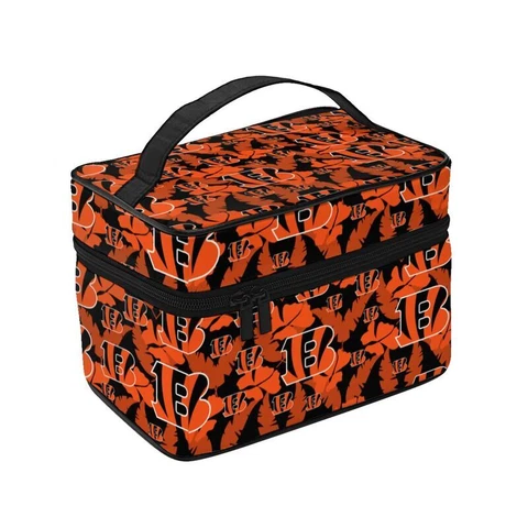 Cincinnati Bengalss Fans Cosmetic Bag Full Print Washing Bag Travel Handbag Cover