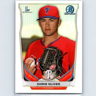 2014 Topps Bowman Chris Oliver 1st Chrome CDP106 refractor Philadelphia Phillies Foto 1 de 2