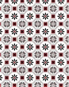 Vinyl Tablecloth Mosaic Tile Red, Wipe Clean, Pvc Textile Backed Plastic (323) - Picture 1 of 1