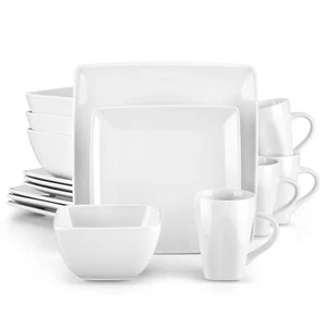 Juego de vajilla vancasso juego de vajilla de porcelana plato blanco tazón servicio para 4 - Imagen 1 de 9