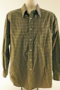 Tommy Hilfiger Men's Large Brown Plaid Oxford Shirt - Picture 1 of 9