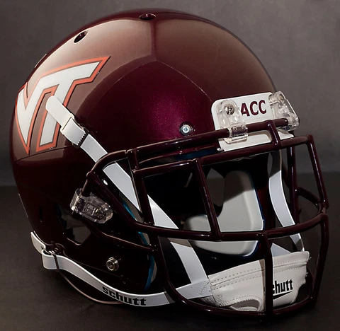 *CUSTOM* VIRGINIA TECH HOKIES Schutt XP GAMEDAY Football Helmet w/ EGOP Facemask Cover