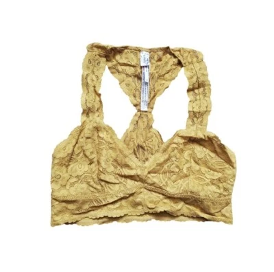 Женский маленький желтый кружевной бюстгальтер Free People Intimates спортивная спина кокетливое наслоение - Изображение 1 из 4