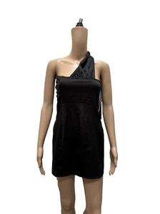 New Pretty Little Thing Black Cold Shoulder Bodycon Dress Women's Size 2 - Picture 1 of 15