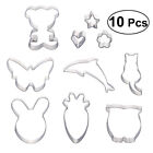 10 Pcs Stainless Steel Cookie Cake Xmas Molds Animal Child Biscuit