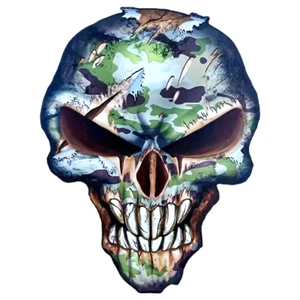 Crazy Mad Camoflage SKULL IRON ON TRASFER Tshirt 22cmx17cm Brand New (B3=A) Army - Picture 1 of 4