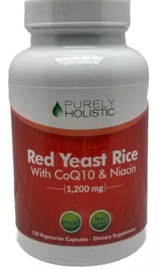 Red Yeast Rice 1200mg CoQ10 & Flush Free Niacin 120 Vegetarian Capsules 8/26+ - Picture 1 of 1