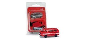 Herpa MiniKit H0 1/87 Volkswagen VW T3 Bus Fire red model car Kit blister - Picture 1 of 2