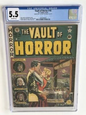 Vault Of Horror #18 CGC 5.5 (FN-) Double Cover E.C. Comics Golden Age 1951 - Image 1 of 4