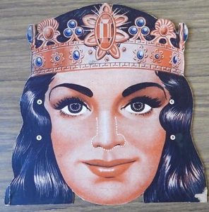 Scatola cereali grano vintage anni 50 cartone animato ritaglio Halloween MASCHERA regina principessa - Foto 1 di 4