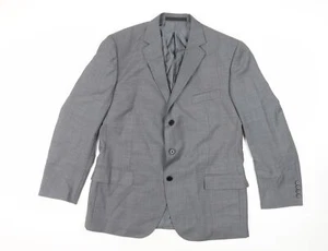 Marks and Spencer Mens Grey Wool Jacket Suit Jacket Size 42 Regular - Picture 1 of 10