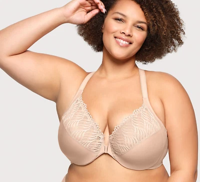 Glamorise 38DDD USA (38E UK) Front Close T-Back WonderWire Bra NWOT Cafe 1246 - Image 1 of 4