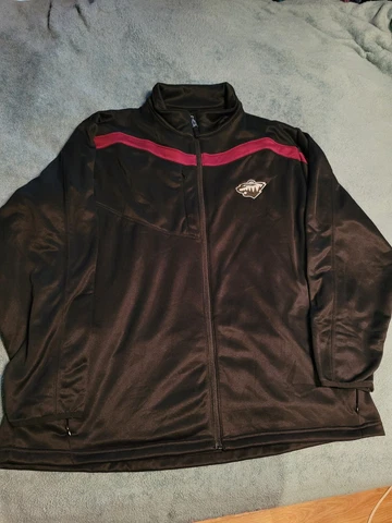 Minnesota Wild Men's XXL 2 XL 1/4 Zip Black Maroon Pullover Sweater Antigua NHL Cover
